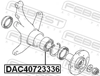 DAC40723336 Febest Подшипник ступицы передней