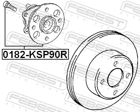 0182KSP90R Febest Ступица задняя