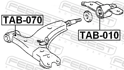TAB010 Febest Сайлентблок нижнего переднего рычага