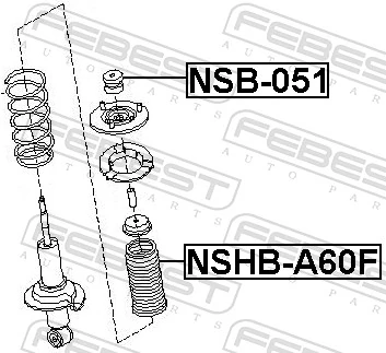 NSB051 Febest Втулка штока амортизатора переднего