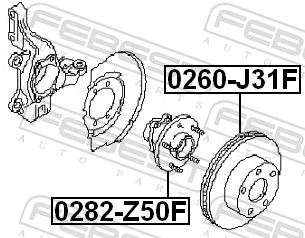 0282Z50F Febest Ступица колеса передняя