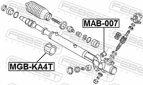 MAB007 Febest Сайлентблок крепления рулевой рейки