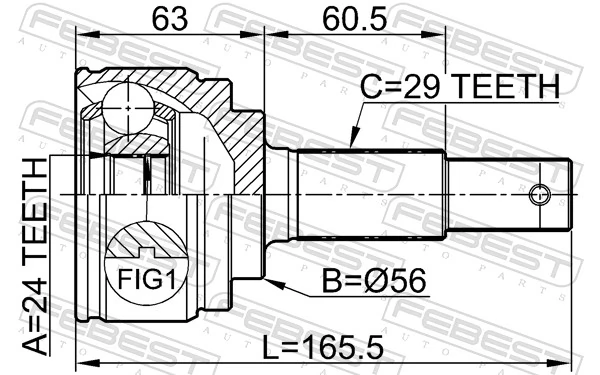 0210B30 Febest Наружная граната