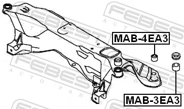 MAB3EA3 Febest Сайлентблоки передней балки