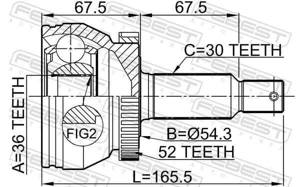 1210SFCLA52 Febest Наружная граната