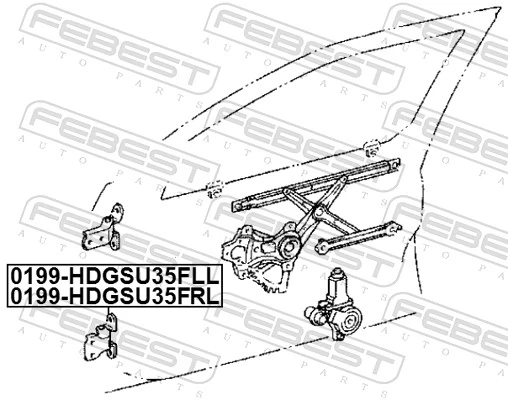 0199HDGSU35FLL Febest Шарнир передней левой двери