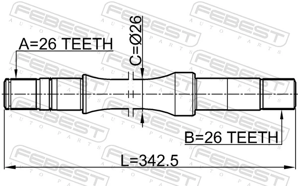 0712RH413WD Febest Приводной вал промежуточный