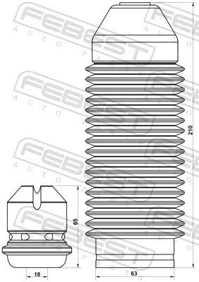VWSHBGIVFKIT Febest Буфер (отбойник) амортизатора переднего + пыльник