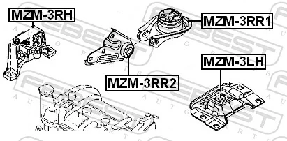 MZM3RR2 Febest Кронштейн подушки (опоры) двигателя задней