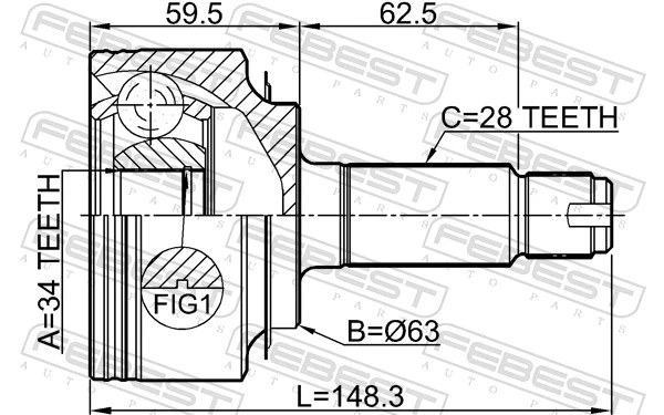 0310CL20 Febest Наружная граната