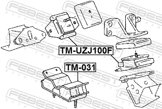 TMUZJ100F Febest Опора двигателя, левая/правая