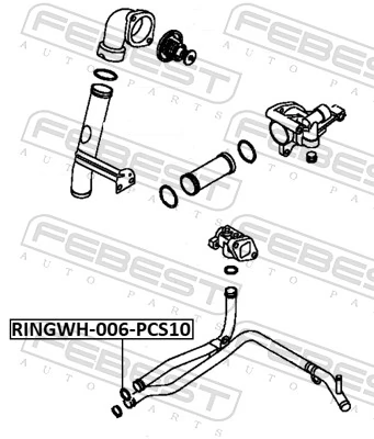 RINGWH006PCS10 Febest Уплотнительное кольцо патрубка радиатора