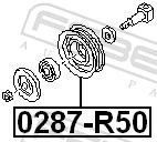 0287R50 Febest Ролик приводного ремня, паразитный