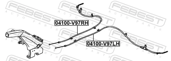 04100V97LH Febest Трос ручного тормоза