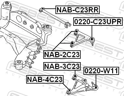 NAB3C23 Febest Сайлентблок задней тяги