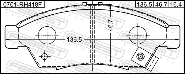 0701RH418F Febest Колодки передние