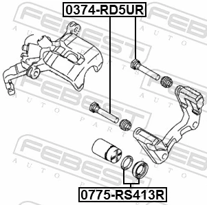 0775RS413R Febest Ремкомплект заднего тормозного суппорта