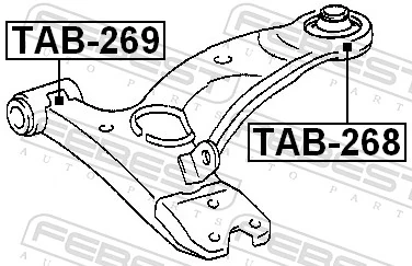 TAB268 Febest Сайлентблок нижнего переднего рычага