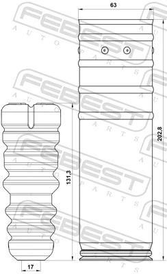 CHSHBT300RKIT Febest Пыльники и отбойники амортизатора