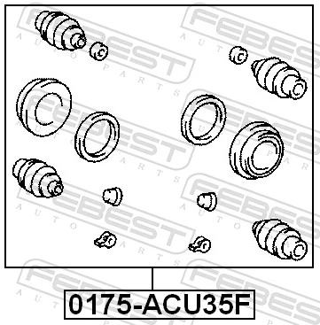 0175ACU35F Febest Ремкомплект суппорта тормозного, переднего