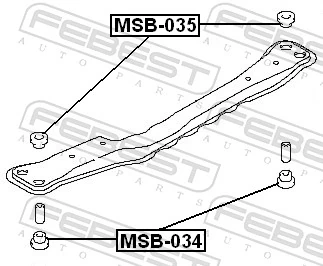 MSB034 Febest Сайлентблоки передней балки