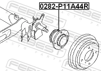0282P11A44R Febest Ступица задняя