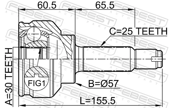 0410CS3A Febest Наружная граната