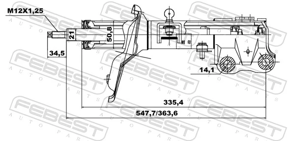 04660894FL Febest Амортизатор передний левый
