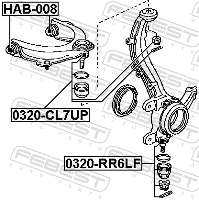 0320RR6LF Febest Палец шаровой нижний