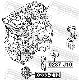 0288Z12 Febest Ролик натяжителя ремня агрегатов