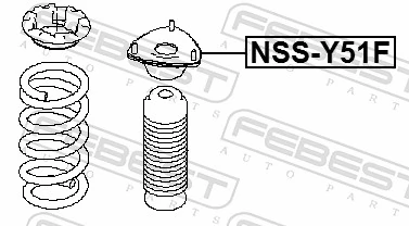 NSSY51F Febest Подушка амортизатора переднего