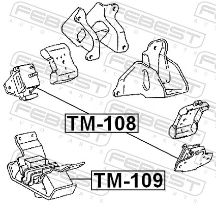 TM109 Febest Задняя подушка двигателя