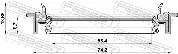 95JDS57740914X Febest Сальник заднего хвостовика редуктора 