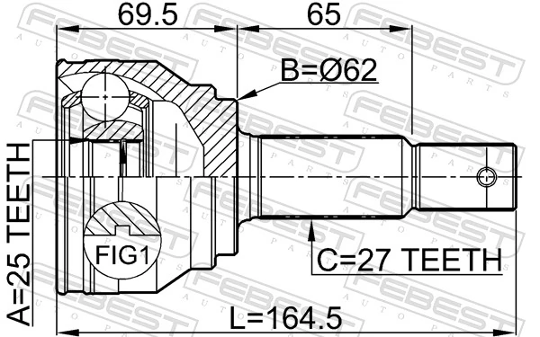 2210NSP27A48 Febest Наружная граната