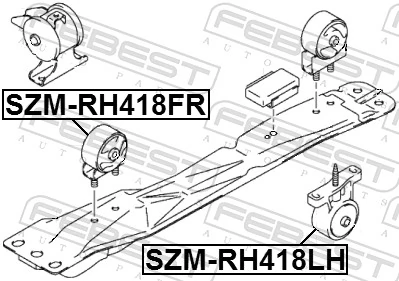 SZMRH418LH Febest Подушка (опора) двигателя, левая
