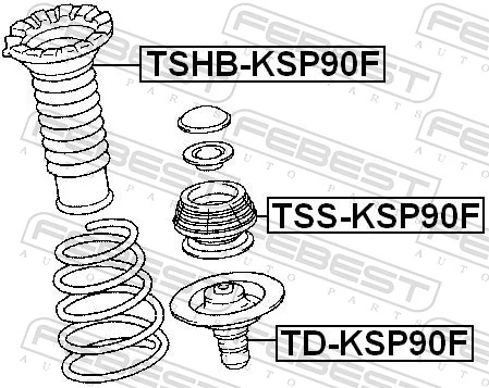TSSKSP90F Febest Подушка амортизатора переднего