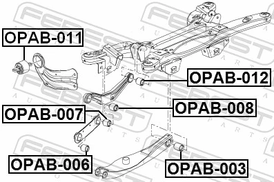 OPAB008 Febest Полиуретановый сайлентблок заднего верхнего рычага