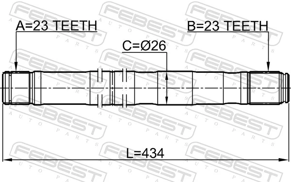 2112CMAXLH Febest Полуось передняя левая