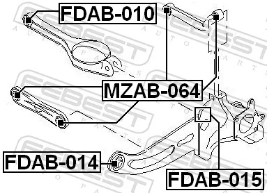 FDAB015 Febest Сайлентблок заднего рычага задний