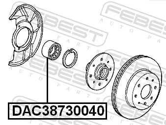 DAC38730040 Febest Подшипник ступицы передней