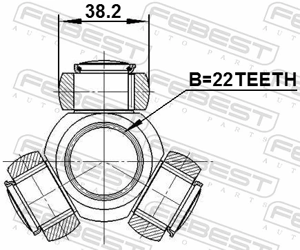 0216F15 Febest ШРУС внутренний, передний