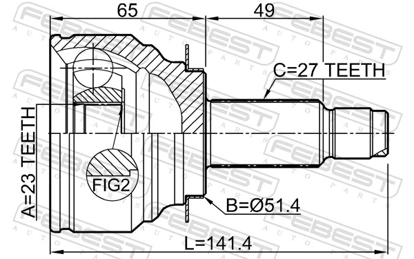 0810G12 Febest Наружная граната