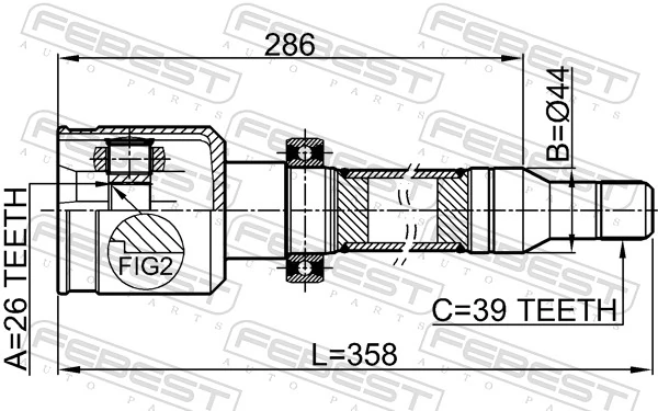 2711S80RH Febest Граната внутренняя передняя правая