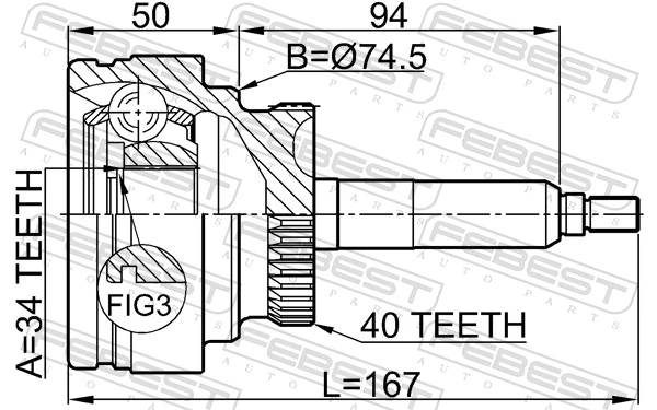 Junta homocinética externa dianteira SsangYong Kyron