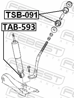 TSB091 Febest Сайлентблок радиального рычага (передней подвески)
