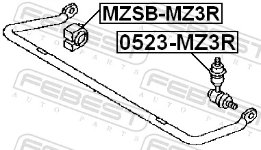 0523MZ3R Febest Тяжка стабилизатора, заднего
