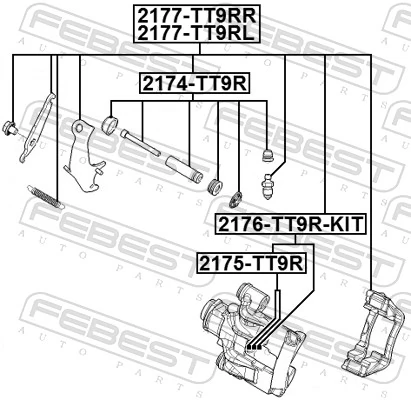 2175TT9R Febest Ремкомплект заднего тормозного суппорта