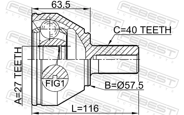 2910FLIIF Febest Наружная граната