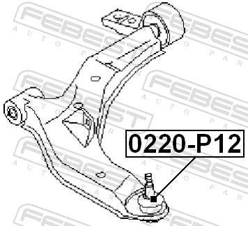 0220P12 Febest Палец шаровой нижний