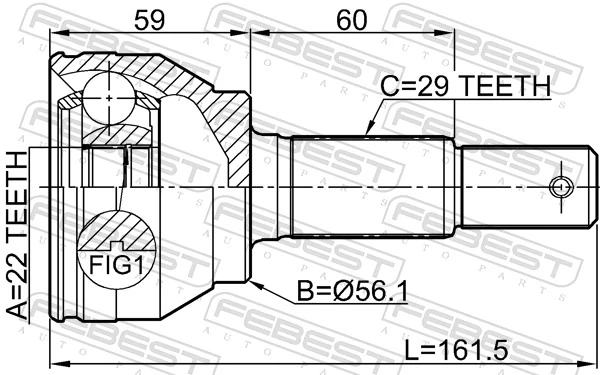 0210F15 Febest Наружная граната